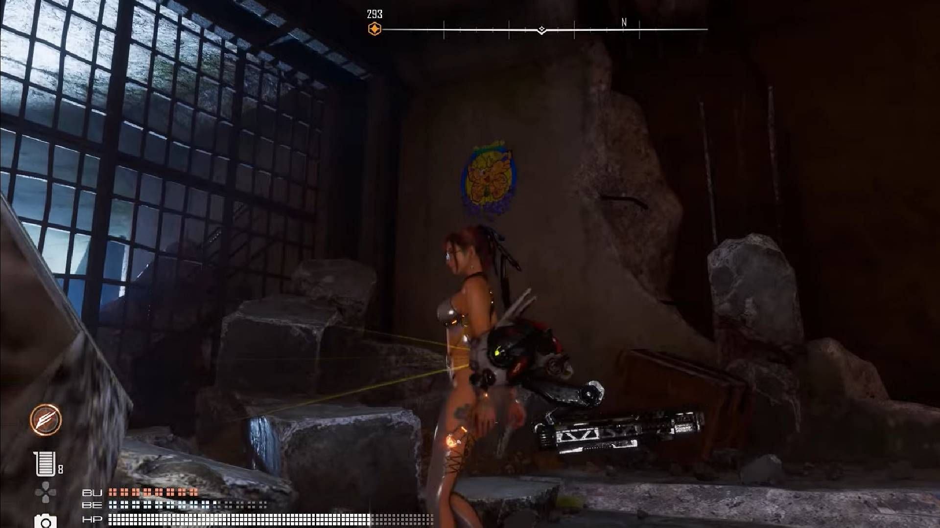 Pure Butterfly graffiti is located in a forbidden area of the map (Image via Shift Up || YouTube@Darkhowl Gaming)